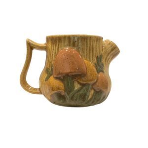 Arnel Vintage Hand Painted Mushroom Cream Pitcher Whimsical Cottagecore